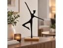 MF Skulptur Tanzimpuls Schwarz Holzsockel Modern Abstrakt Bild 2