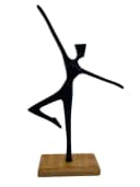 MF Skulptur Tanzimpuls Schwarz Holzsockel Modern Abstrakt Bild 3
