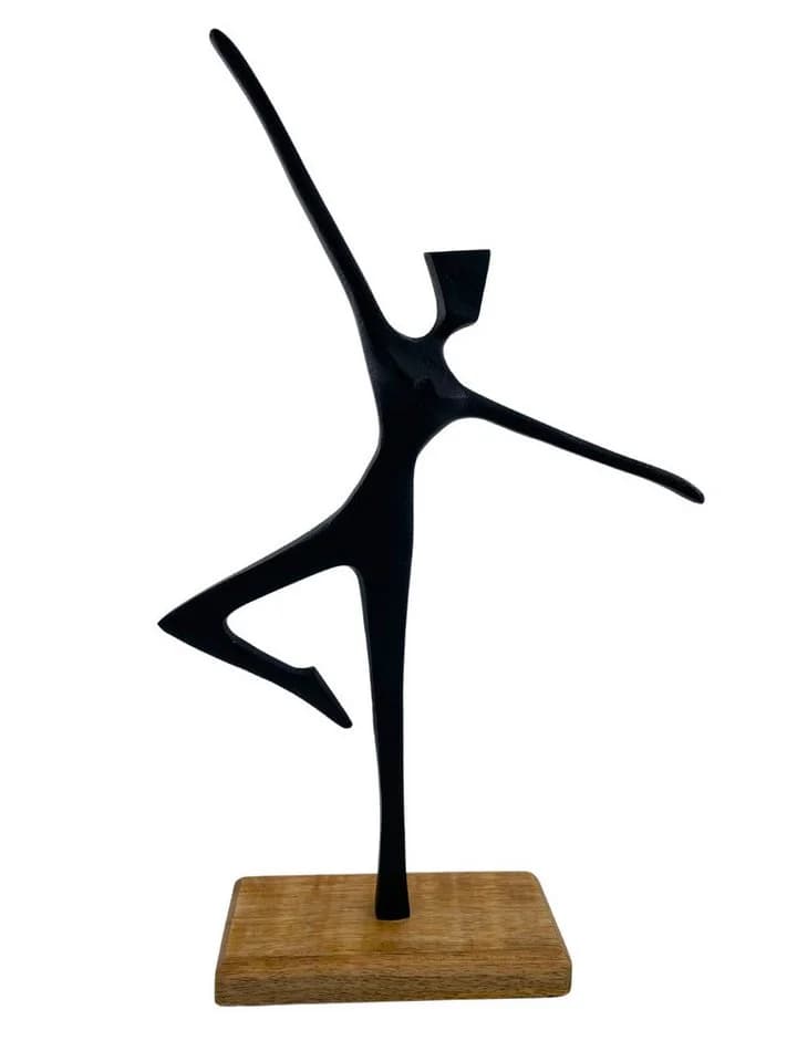 MF Skulptur Tanzimpuls Schwarz Holzsockel Modern Abstrakt - Bild 3