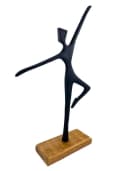 MF Skulptur Tanzimpuls Schwarz Holzsockel Modern Abstrakt Bild 4
