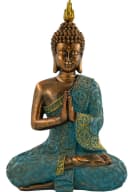 MF Buddhafigur Dhyana Mudra Shanti Türkis Gold Dekorative Figur Bild 5