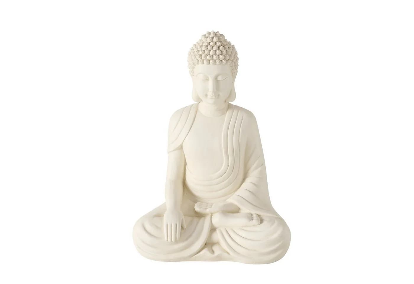 MF Buddhafigur Serenity Cremeweiß Handgearbeitet