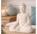 MF Buddhafigur Serenity Cremeweiß Handgearbeitet Bild 2