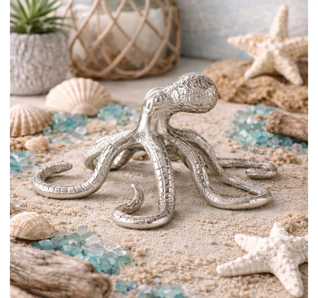 MF Dekofigur Octopus Silber Glänzend Aluminium - Bild 2