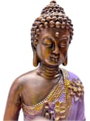 MF Buddhafigur Lotusgelassenheit Lila Gold Bild 1