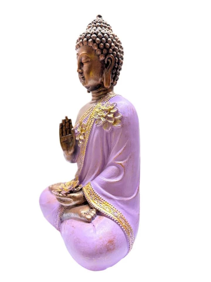 MF Buddhafigur Lotusgelassenheit Lila Gold - Bild 3