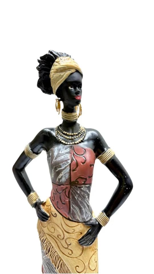 MF Afrikafigur Dekofigur Nala – Afrikanische Frau mit buntem Kleid