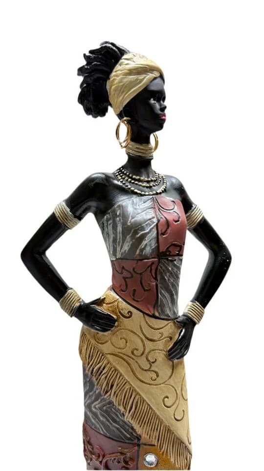MF Afrikafigur Dekofigur Nala – Afrikanische Frau mit buntem Kleid - Bild 5