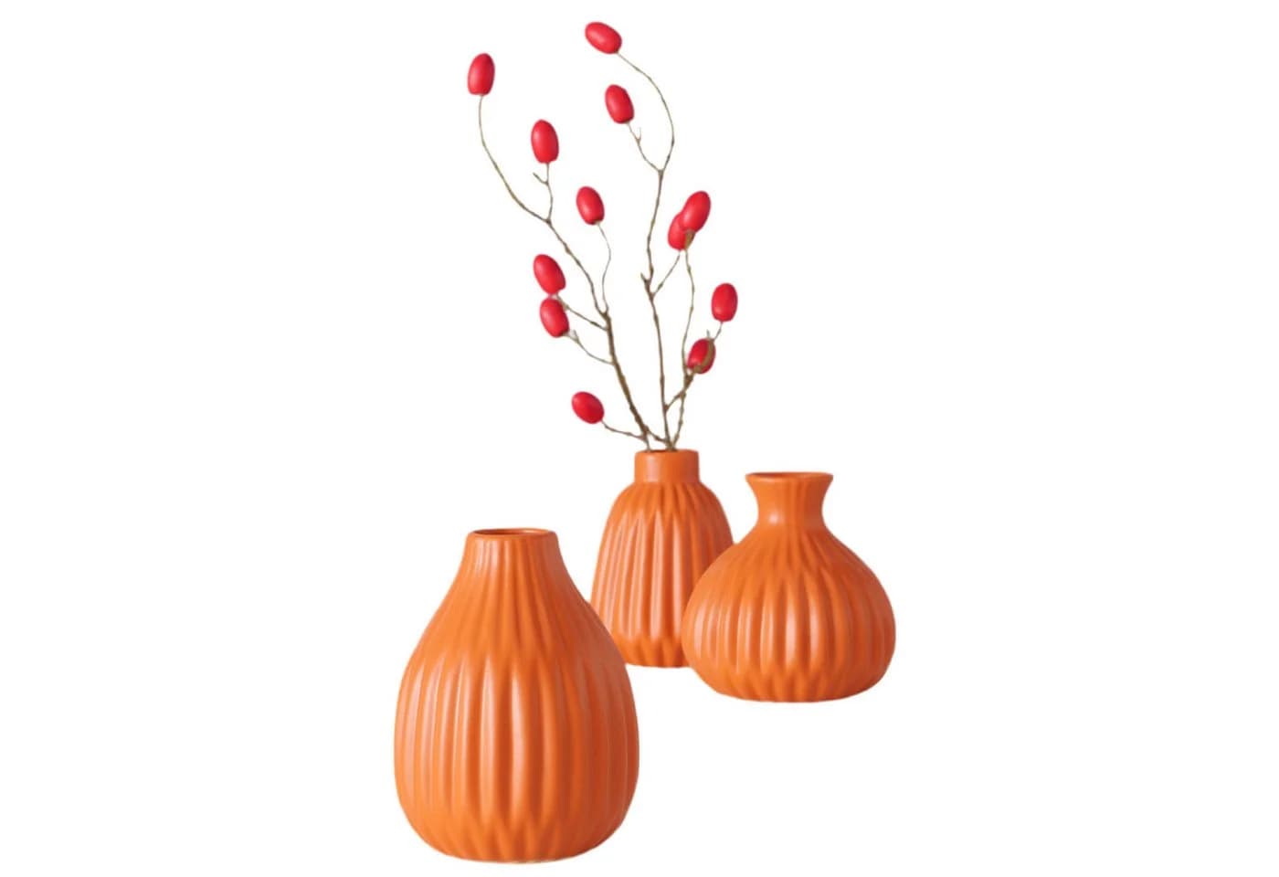 BOLTZE Dekovase Vase Esko 3er Set Orange Keramik - Bild 5