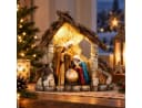 MF Krippenfigur Krippenhaus mit LED Beleuchtung 23cm Polyresin Weihnachtsdeko Bild 2