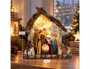 MF Krippenfigur Krippenhaus mit LED Beleuchtung 23cm Polyresin Weihnachtsdeko Bild 4