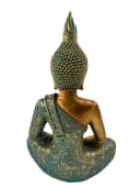 MF Buddhafigur Buddha Statue Gelassenheit Mintgrün Gold Polyresin Bild 4