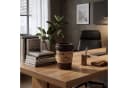 Sinoba Tischmülleimer Kaffeebecher-Look Schwarz Schwingdeckel 5L Bild 3