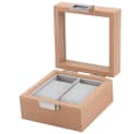 mixed24 Uhrenbox Holz 2 Uhren Glasdeckel Braun Bild 2