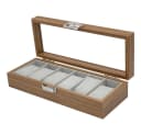 mixed24 Uhrenbox Holz-Optik für 6 Uhren mit Echtglas-Deckel Bild 2