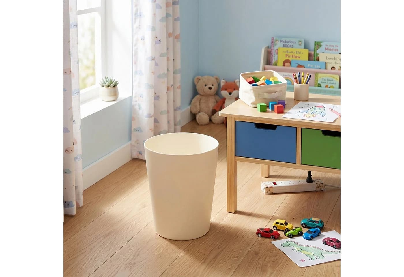 Sinoba Papierkorb rund 12L Grün Kunststoff Modern - Bild 5