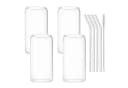 mixed24 Gläser-Set 4er 500ml inkl. Glashalm Modern Transparent Bild 1