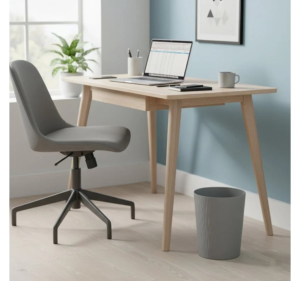 Sinoba Papierkorb Modern Rund Beige Kunststoff