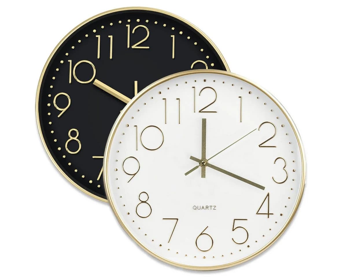 mixed24 Wanduhr 30cm Weiß Gold Schwarz Modern - Bild 2