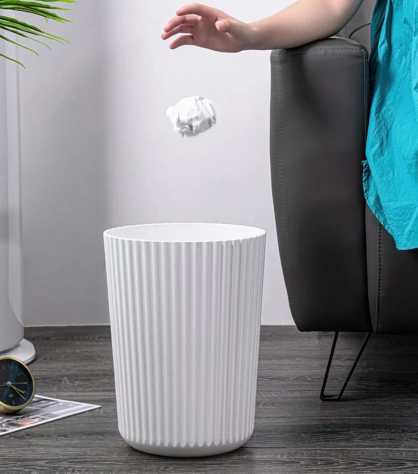 Sinoba Papierkorb ANX Weiß Stabil Kunststoff Modern - Bild 4