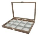 mixed24 Schmuckkasten Holz mit 12 Fächern und Echtglas-Deckel Bild 2