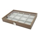 mixed24 Schmuckkasten Holz mit 12 Fächern und Echtglas-Deckel Bild 3