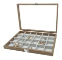 mixed24 Schmuckkasten Holz 24 Fächer mit Echtglas-Deckel Bild 2