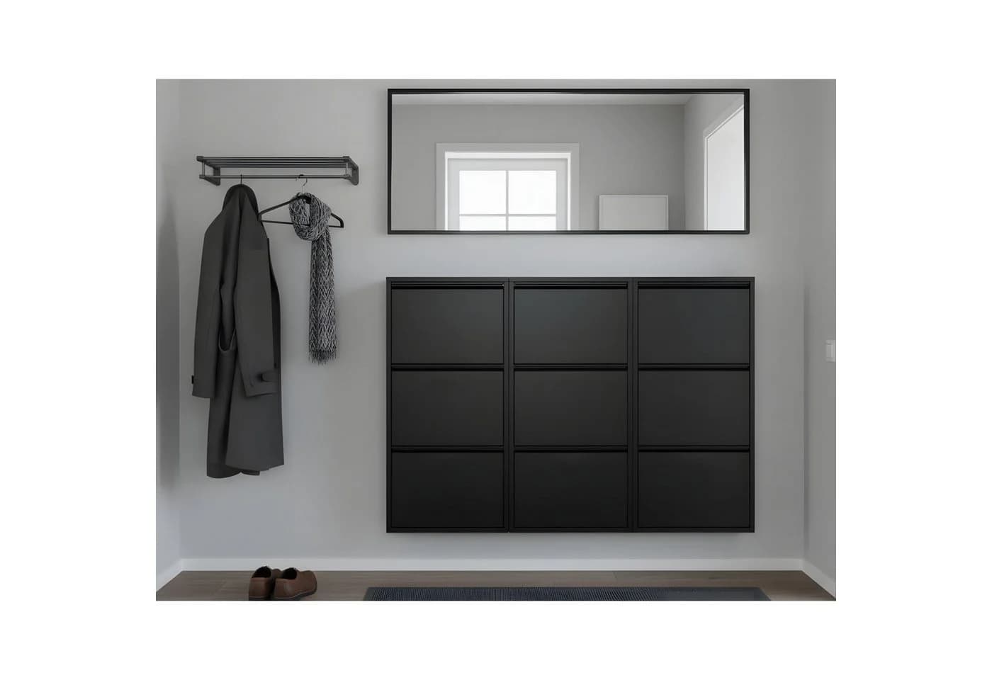 ebuy24 Schuhschrank Pisa 9 Türen Metall Schwarz - Bild 3