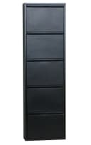 ebuy24 Schuhschrank Pisa 5 Türen Metall Schwarz Bild 2