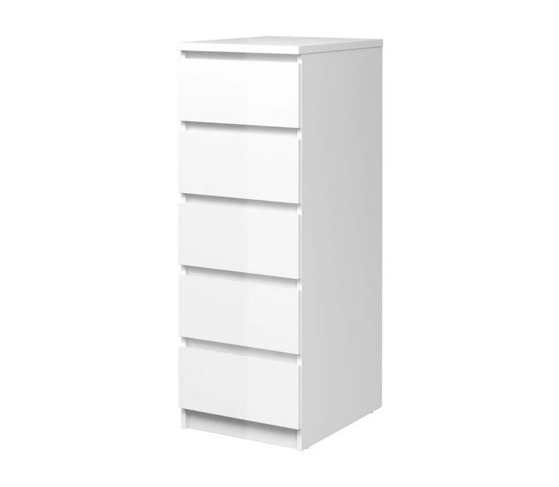 ebuy24 Kommode Nada Weiß Hochglanz 5 Schubladen Schmal - Bild 2