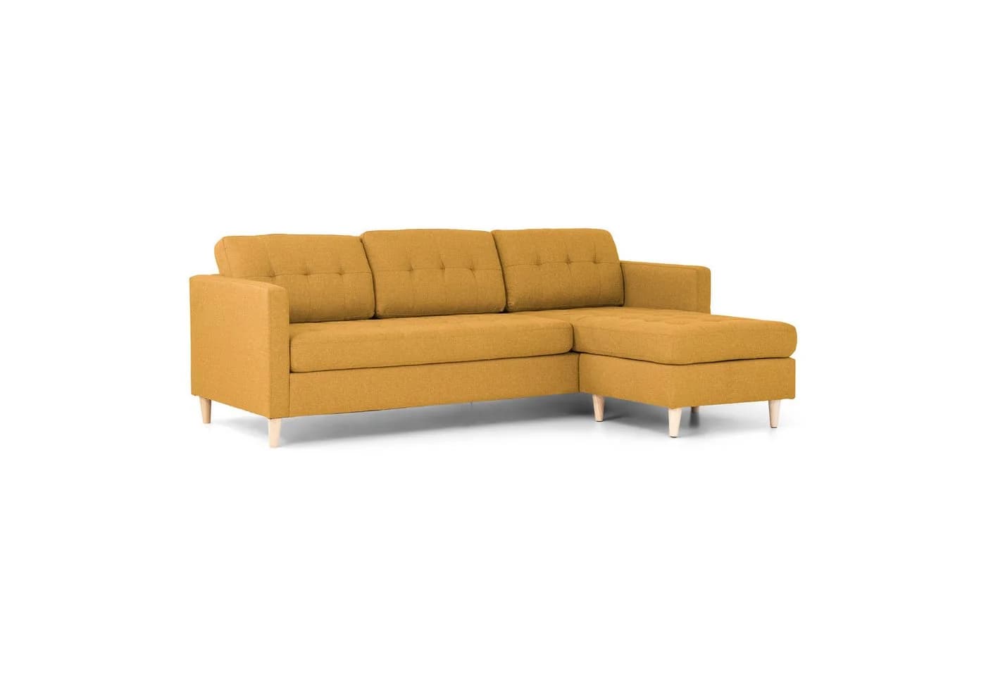 ebuy24 Sofa Marino Chaiselongue Currygelb mit Holzbeinen - Bild 2