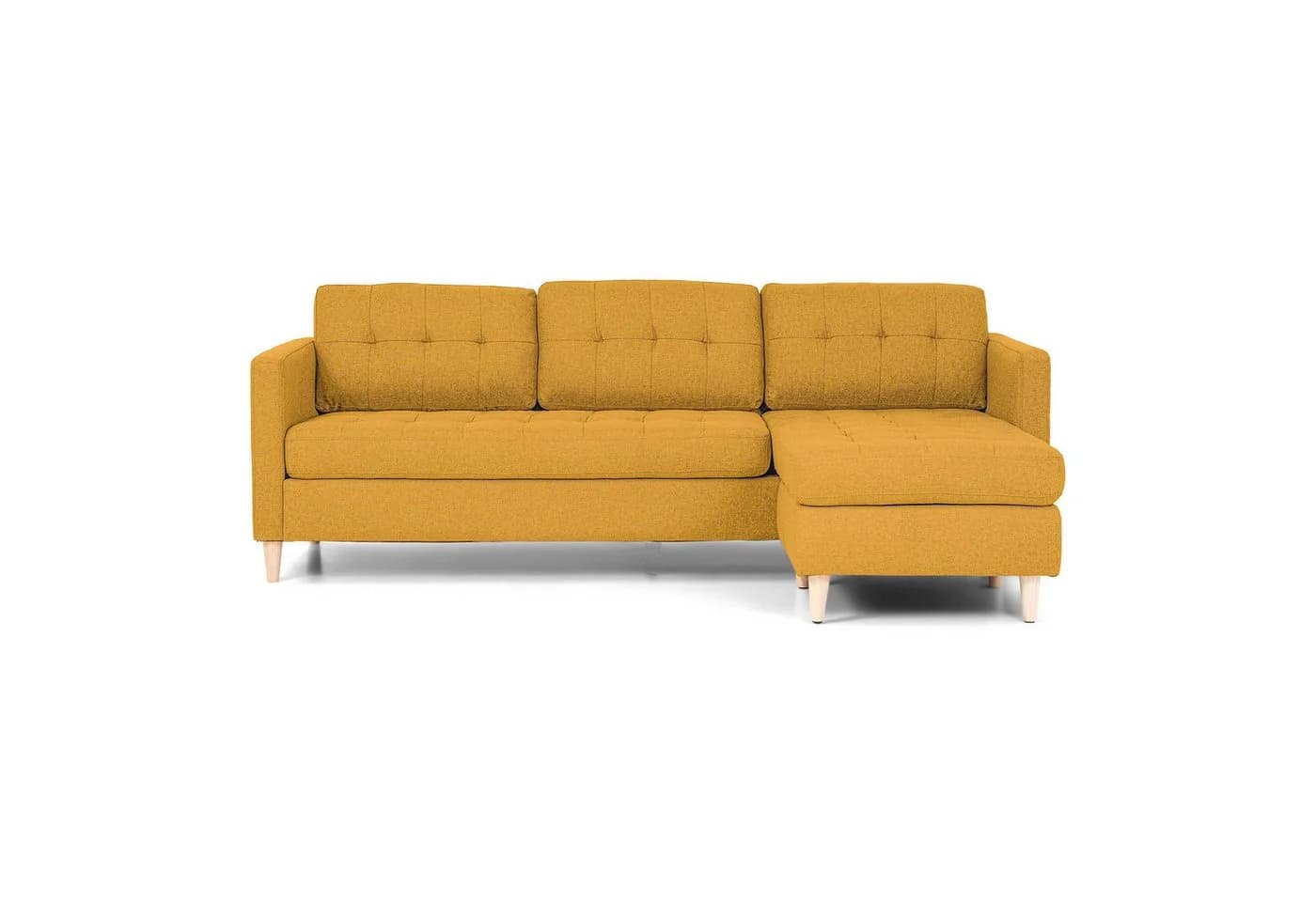 ebuy24 Sofa Marino Chaiselongue Currygelb mit Holzbeinen - Bild 3
