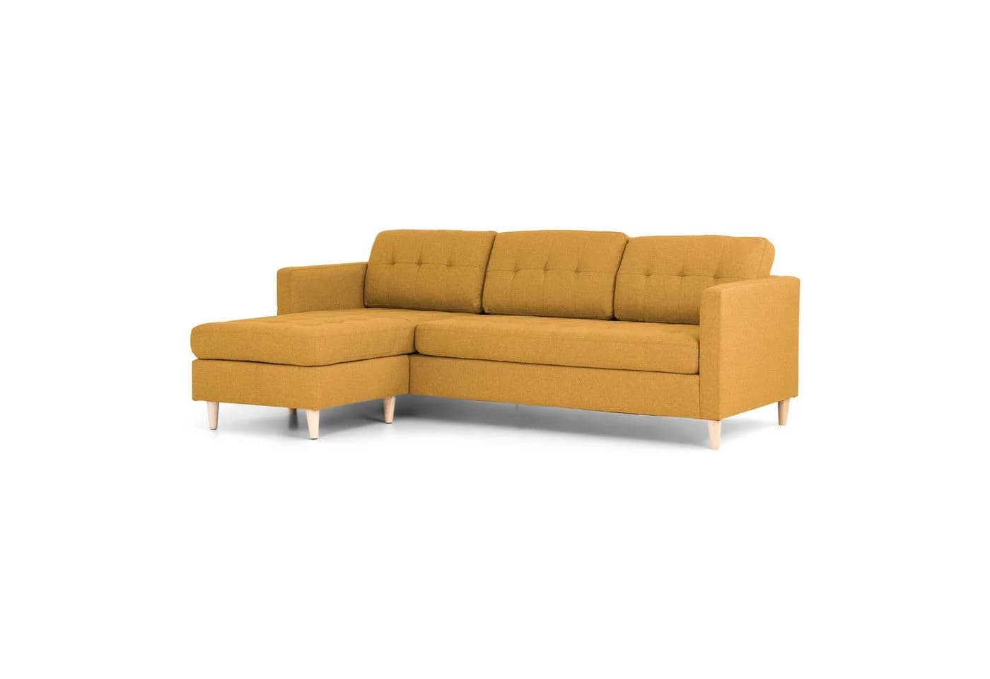 ebuy24 Sofa Marino Chaiselongue Currygelb mit Holzbeinen - Bild 5