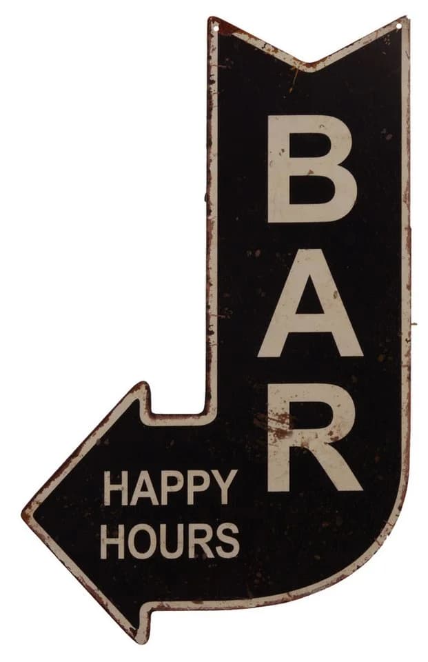 Moritz Metallschild Bar Happy Hours Retro Deko Schwarz - Bild 5