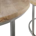 Couchcenter Couchtisch 2er Set Mangoholz Metall Silber-Grau Bild 4