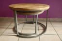 Couchcenter Couchtisch 2er Set Mangoholz Metall Silber-Grau Bild 5