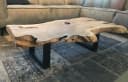 Couchcenter Couchtisch Teakholz Baumkanten Wohnzimmer Tisch 120 cm Bild 1