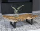 Couchcenter Couchtisch Teakholz Baumkanten Wohnzimmer Tisch 120 cm Bild 4