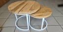 Couchcenter Couchtisch 2er Set Mango Holz Metall Weiß/Schwarz Bild 1