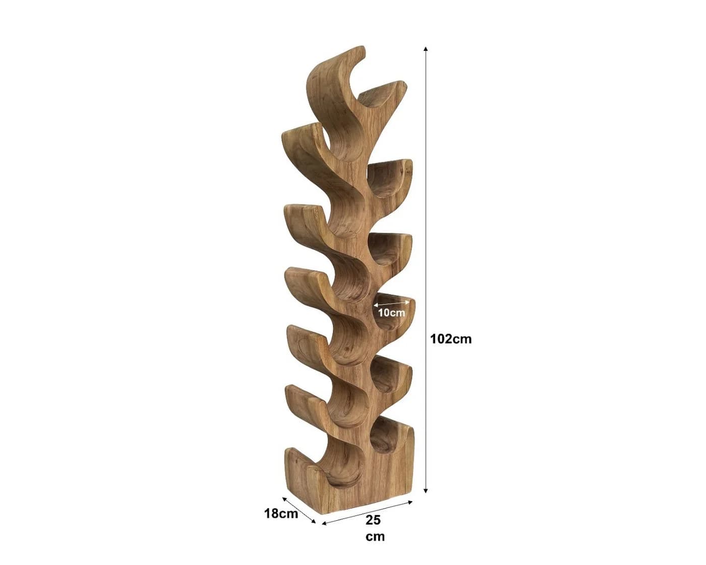 Livingfurn Weinregal Design Massivholz Weinständer Suar Holz