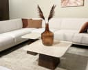 Livingfurn Couchtisch Bottecino Braun Steinoptik Mangoholz Bild 1
