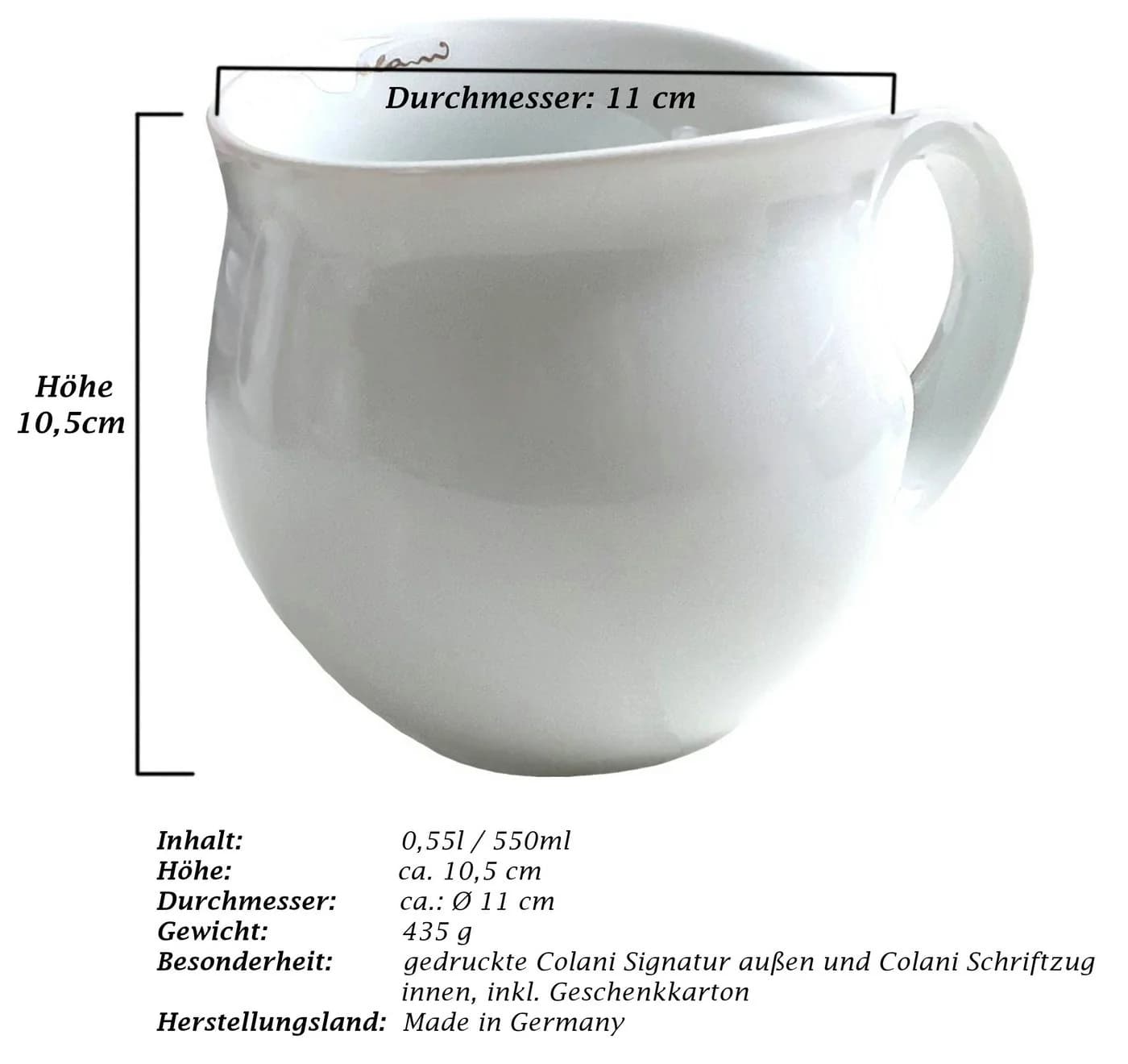 Colani Jumbotasse XXL 550ml Porzellan Silber Luigi Colani Design - Bild 3