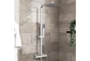 duschspa Duschsystem 20x20cm eckig Regendusche Chrom/Schwarz Bild 1