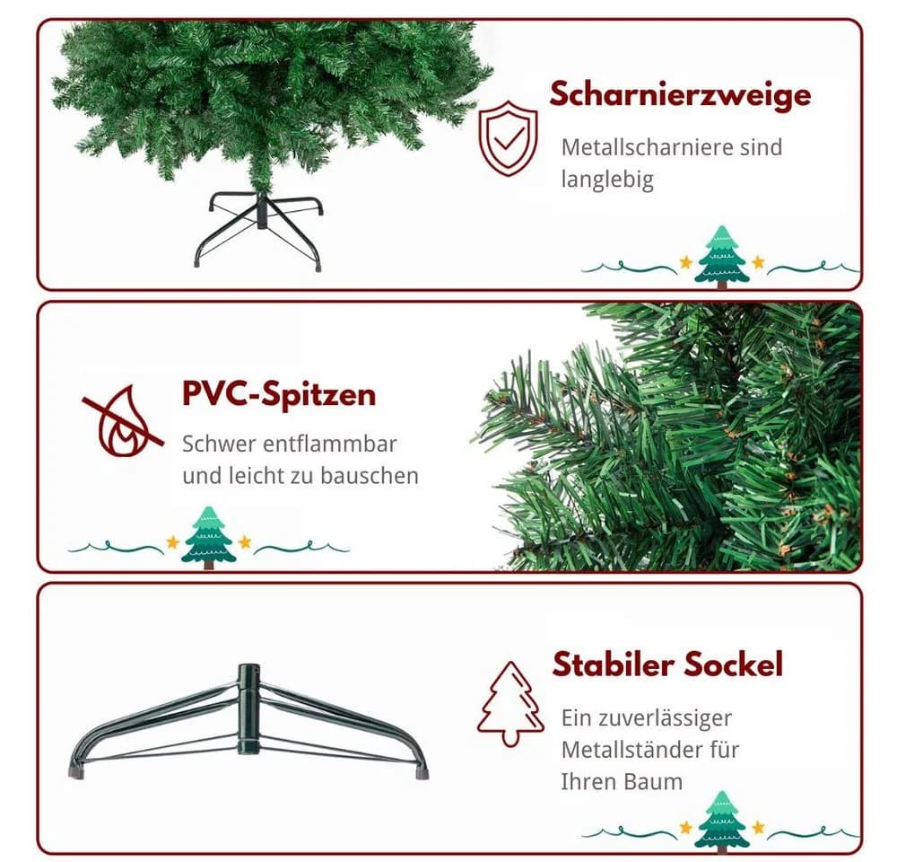 LALAHO Künstlicher Weihnachtsbaum 120cm Grün mit Eisenständer - Bild 4
