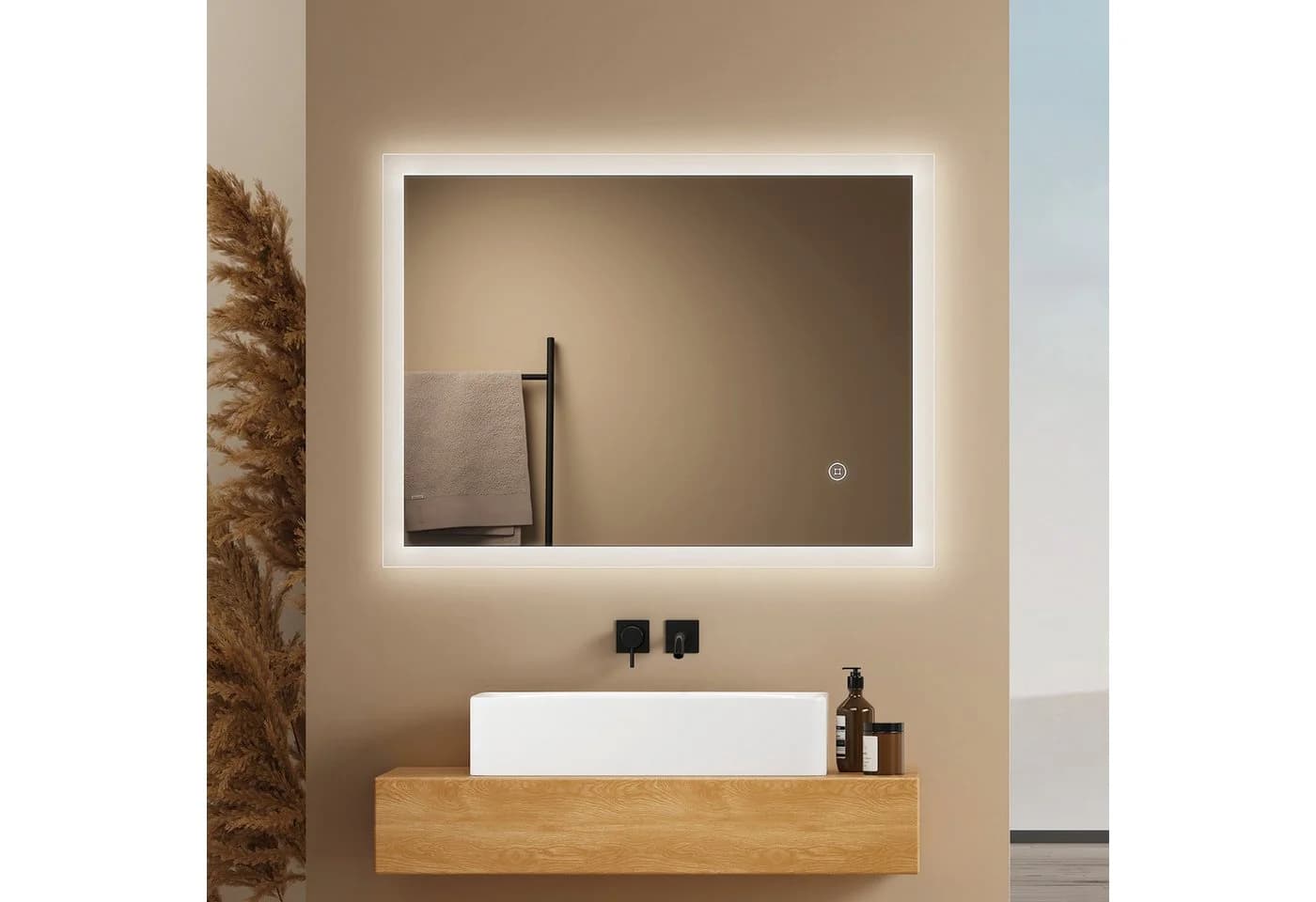 EMKE Badspiegel LED mit Beleuchtung Anti-Beschlag Dimmbar IP44 - Bild 2