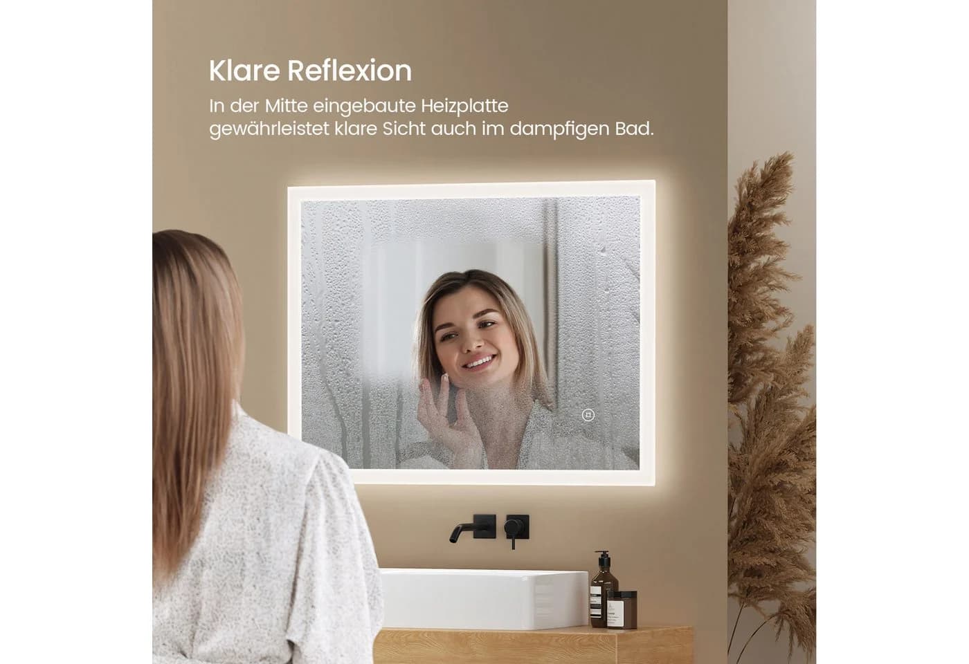 EMKE Badspiegel LED mit Beleuchtung Anti-Beschlag Dimmbar IP44 - Bild 4