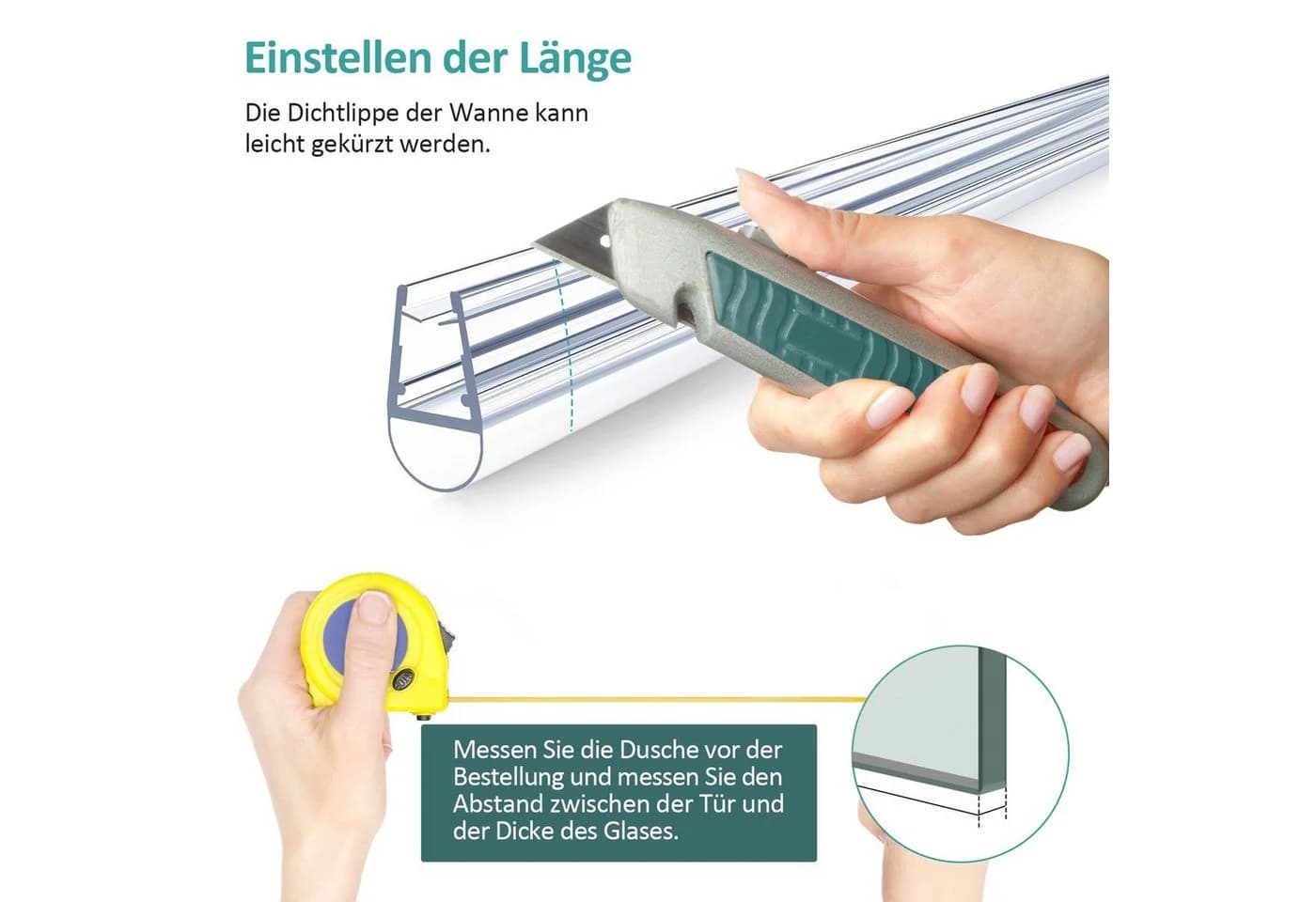 EMKE Duschdichtung Ersatzdichtung Wasserabweiser transparent - Bild 4