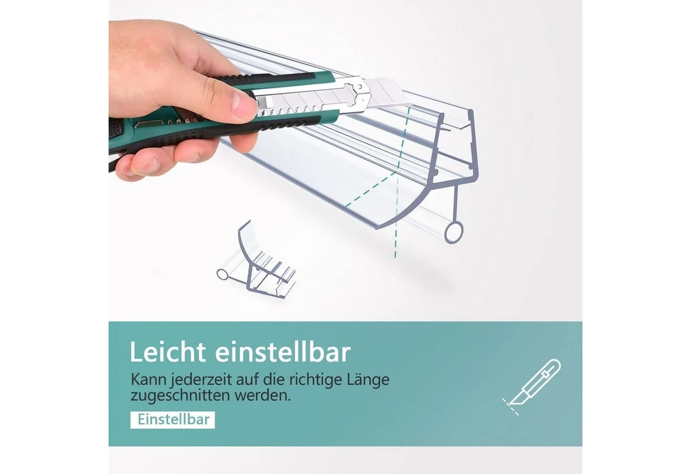 EMKE Duschdichtung Wasserabweiser Duschtürdichtung 60 cm - Bild 5