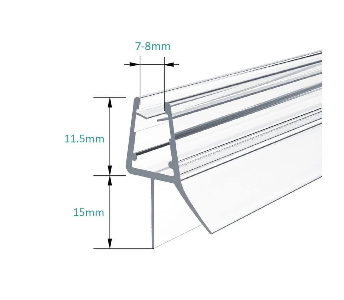 EMKE Duschdichtung 100 cm PVC Schwallschutz für 4-8 mm Glas
