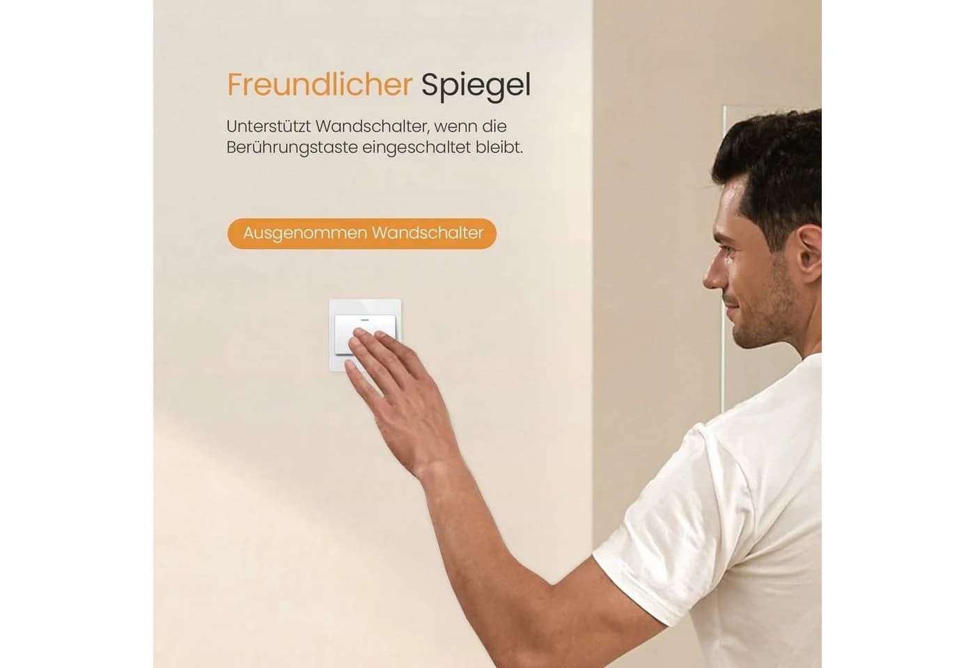 EMKE Badspiegel mit LED Beleuchtung IP44 Aluminiumrahmen - Bild 3